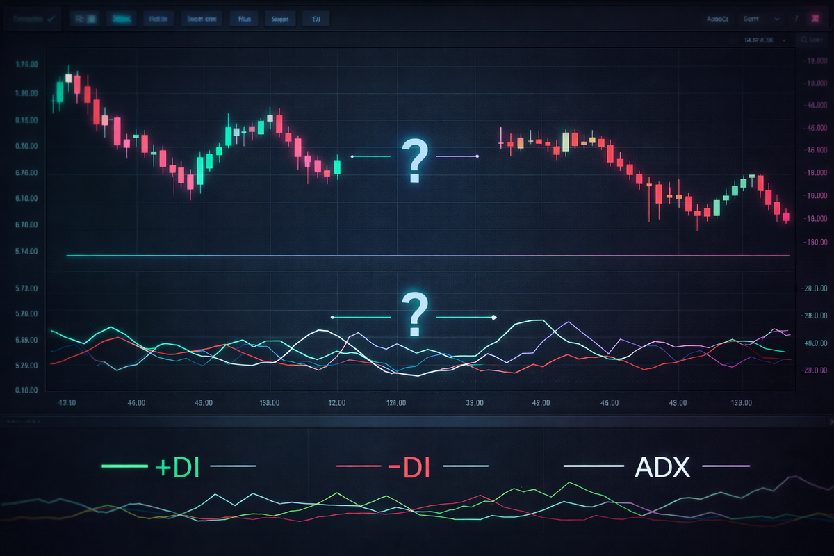 Во флэте ADX остается на низких значениях, подтверждая отсутствие выраженного тренда и снижая вероятность эффективной торговли