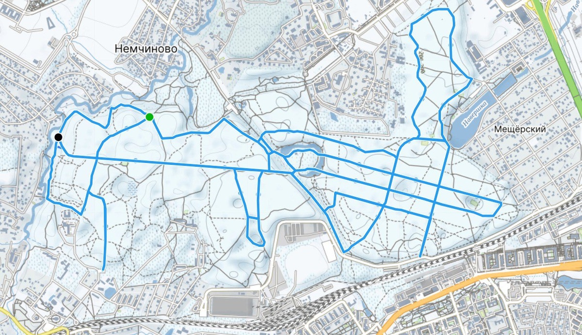 Карта Мещерской лыжни