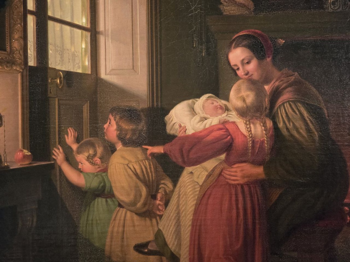 Фердинанд Теодор Хильдебрандт, «Дети в ожидании елки» (1840)