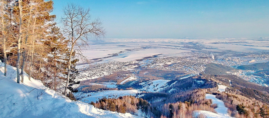 Белокуриха зимой. Вид с горы Церковка. 