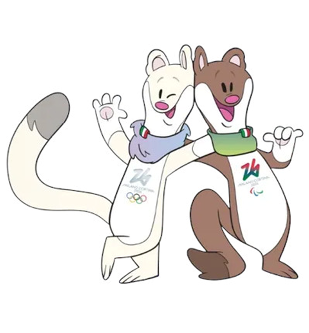 Горностаи Тина и Мило, талисманы Олимпийских игр – 2026 в Милане