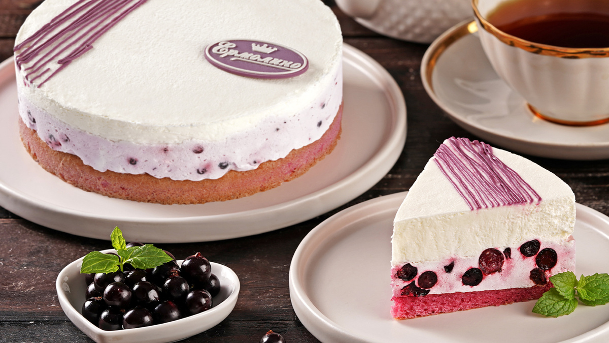 Торт муссовый «Пломбирный с черной смородиной» ТМ «ЕРМОЛИНО»