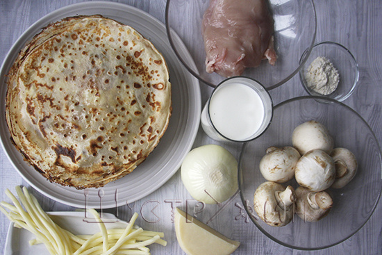 Что нужно для блинов с жюльеном.