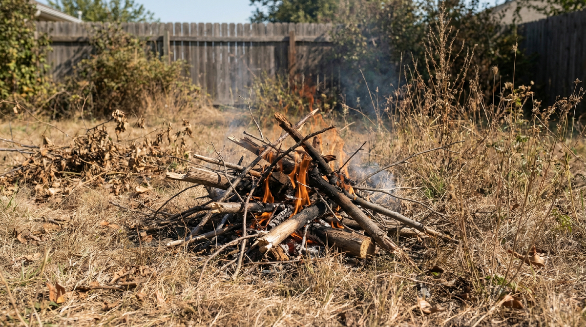 Опасность возгорания травы рядом