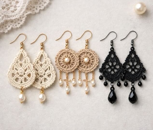 Вязаные серьги. Это что-то новенькое.