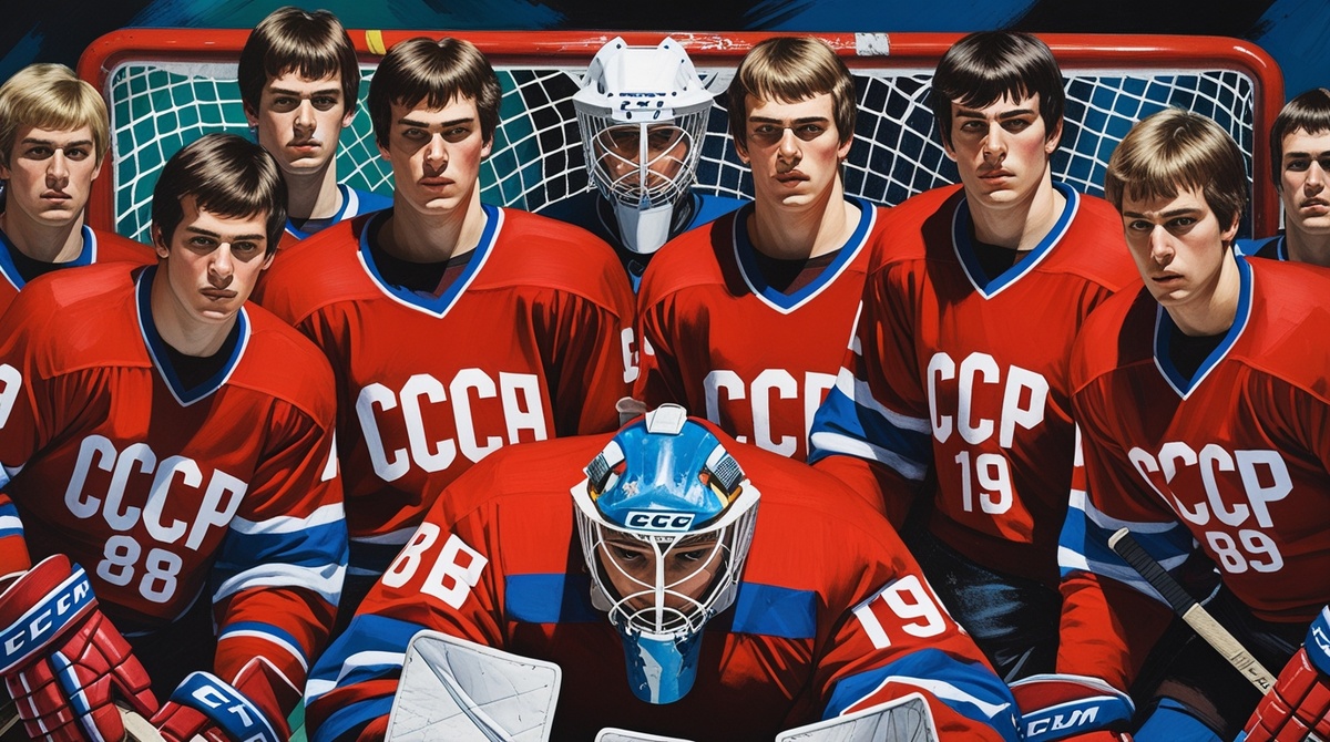 🤖 Иллюстрация обработана нейросетью | ЦЭС ФЕДАТ | Команда хоккеистов в сборе