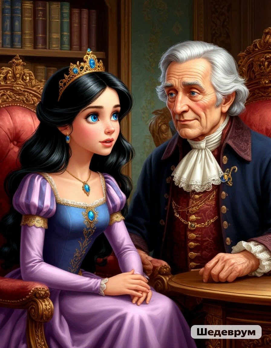 Милана беседует с князем. Картинка создана ИИ.