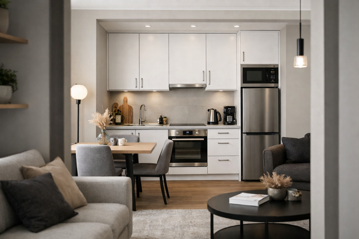 Белые фасады создают более гармоничное пространство