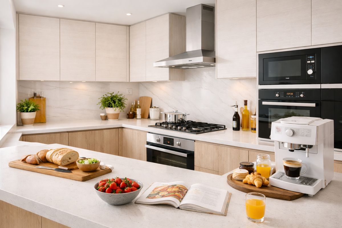 Светлые фасады расширяют пространство малометражной кухни