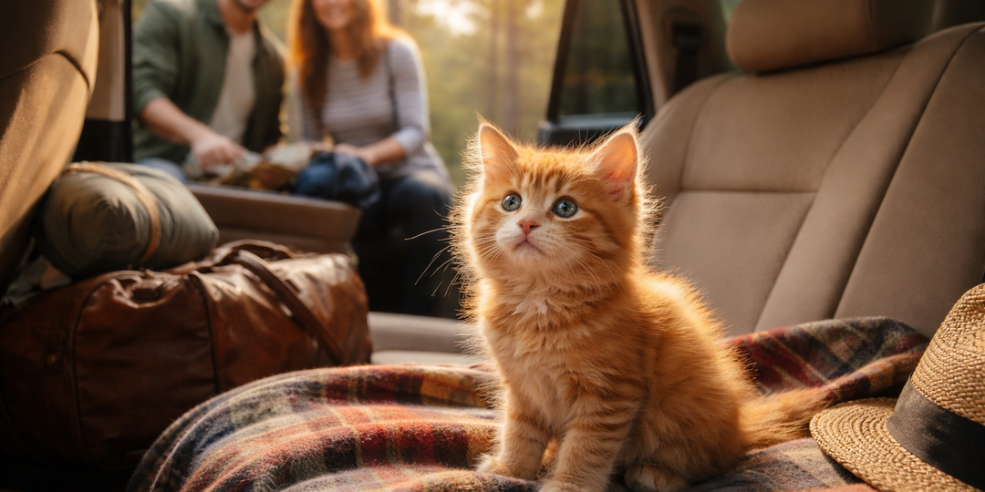 Котенок который отжал место в машине