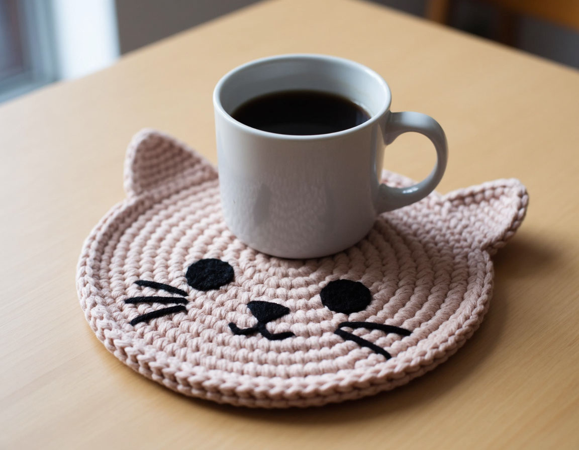 Вязаная крючком подставка под кружку. Оксана Тимофеева.