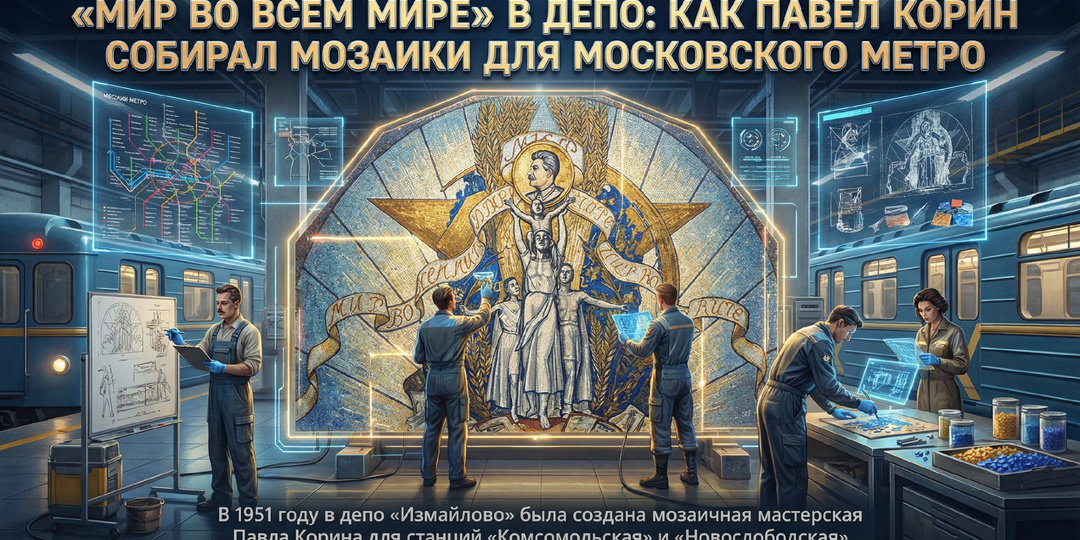 «Мир во всём мире» в депо: как Павел Корин собирал мозаики для московского метро
