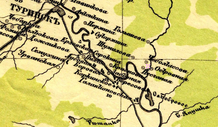 Карта Стрельбицкого издания 1919-1921. Восток. Фрагмент.