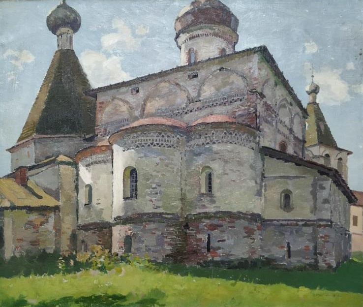 В.С.Константинов. Ферапонтово. Рождественский собор XV века. 1951. Череповецкое музейное объединение.