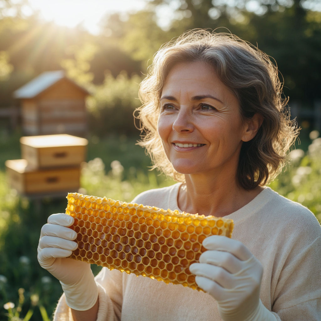 когда открыла рамку с медом, я забыла про страх
