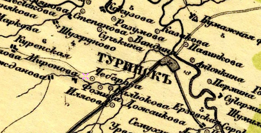 Карта Стрельбицкого издания 1919-1921. Восток. Фрагмент.