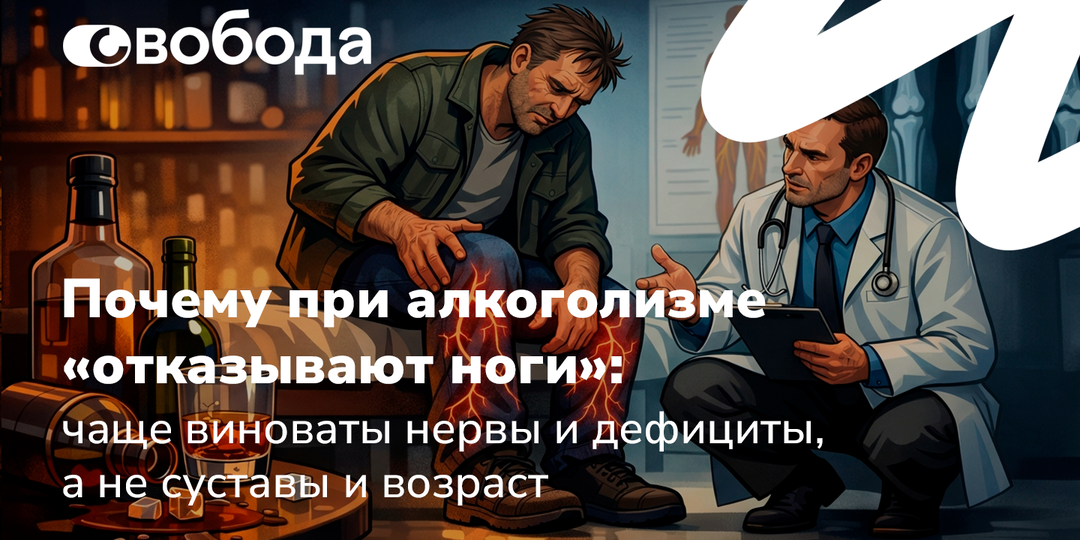 Почему при алкоголизме «отказывают ноги»: чаще виноваты нервы и дефициты, а не суставы и возраст