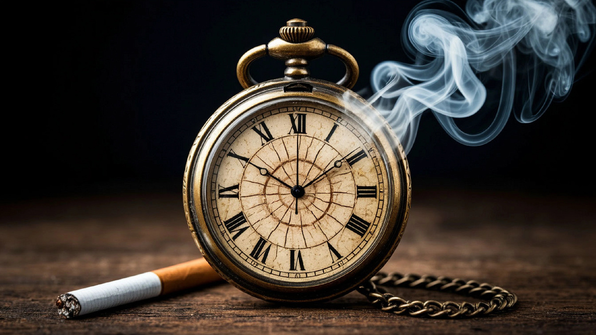 Каждая выкуренная сигарета оставляет свой след на часах вашей жизни. Время не остановить, но можно перевести стрелки на чистый циферблат.
