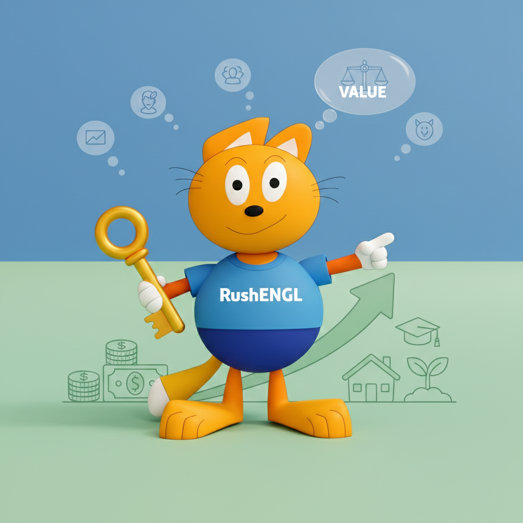 Кот Rush вместе с RushENGL сопровождает вас на пути к английскому