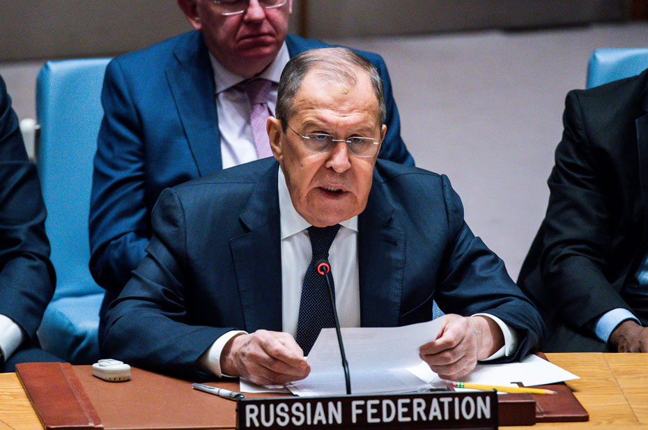 США. Нью-Йорк. Министр иностранных дел РФ Сергей Лавров на заседании Совета Безопасности ООН по Украине. Фото: AP/ТАСС