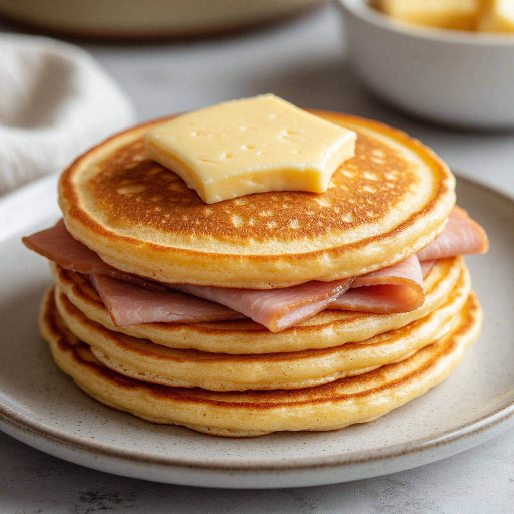 Блины с ветчиной и сыром