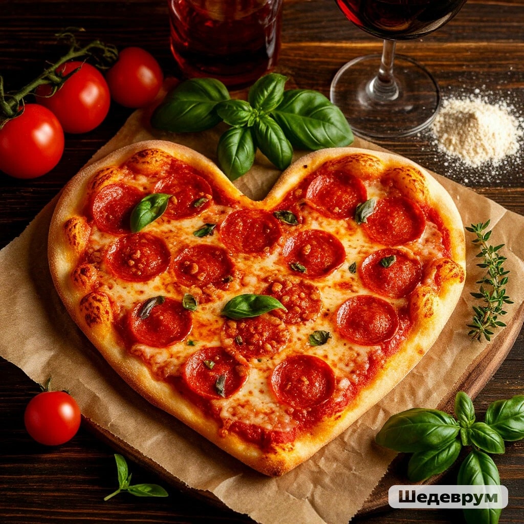 Пицца в форме сердца