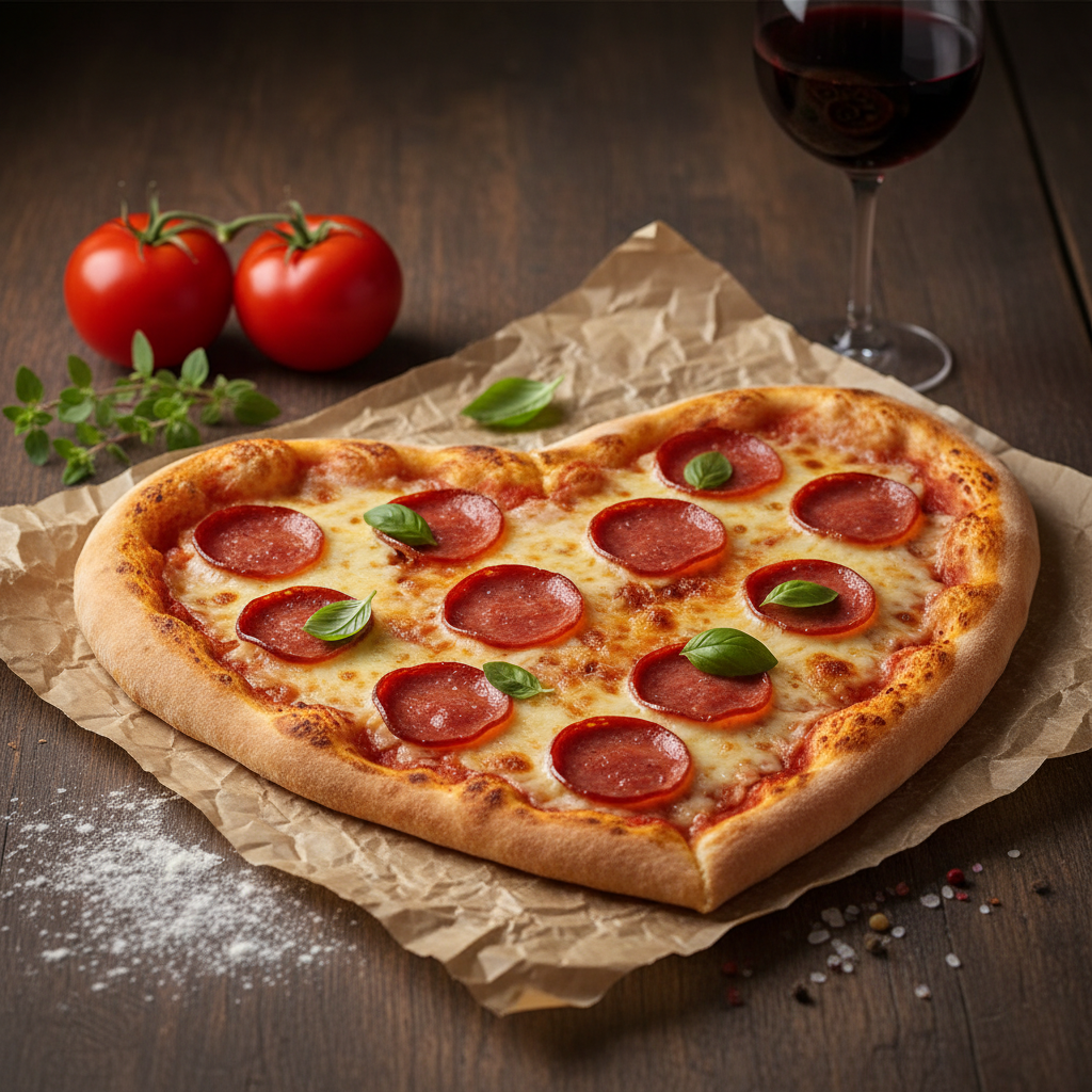 Пицца в форме сердца