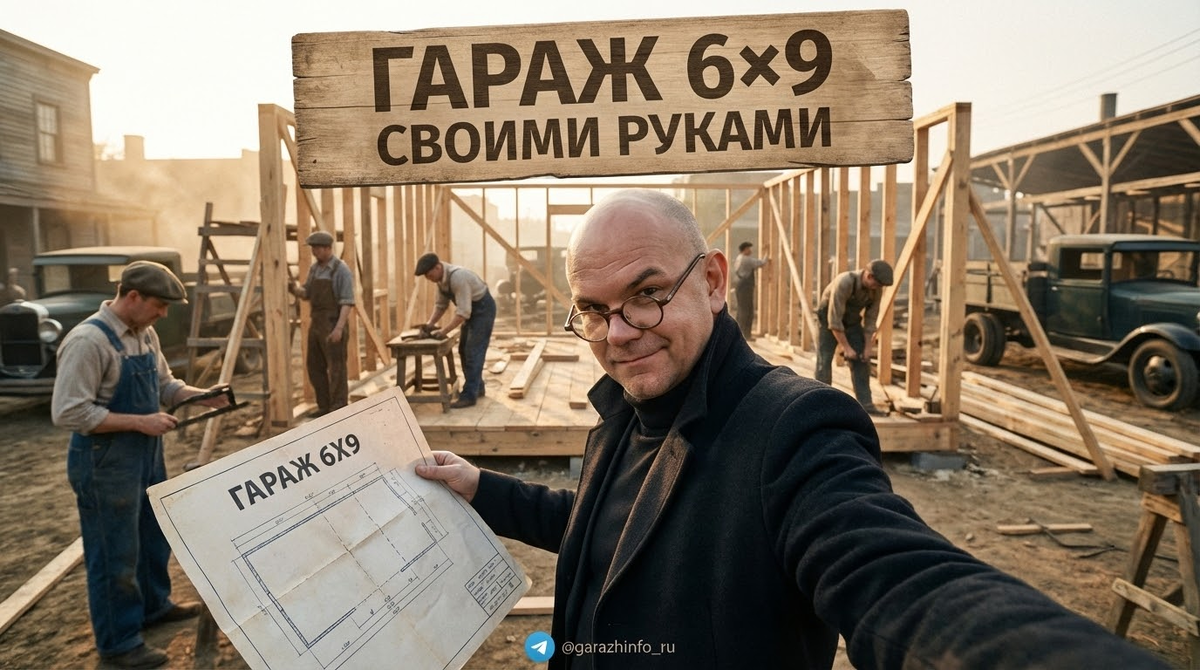    На картинке представлены чертежи каркасного гаража 6х9. Интересуетесь, как построить такой гараж сами? Zero8