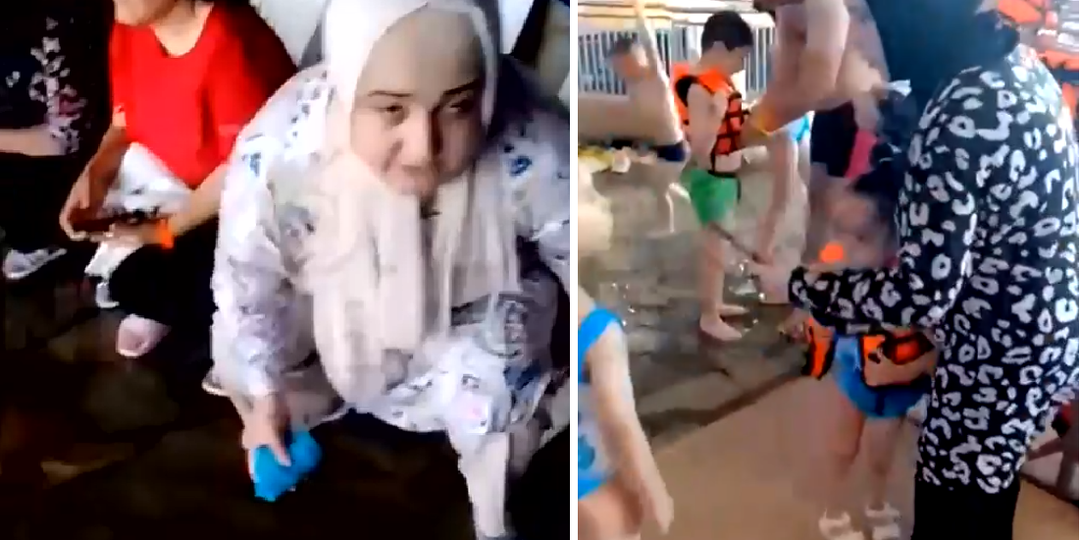 Дамы в платках пришли в московский аквапарк и залезли в уличной обуви в бассейн. Люди были удивлены: «Мы в Москве или где?»