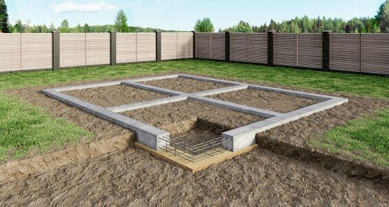 Эскиз мелкозаглубленного фундамента