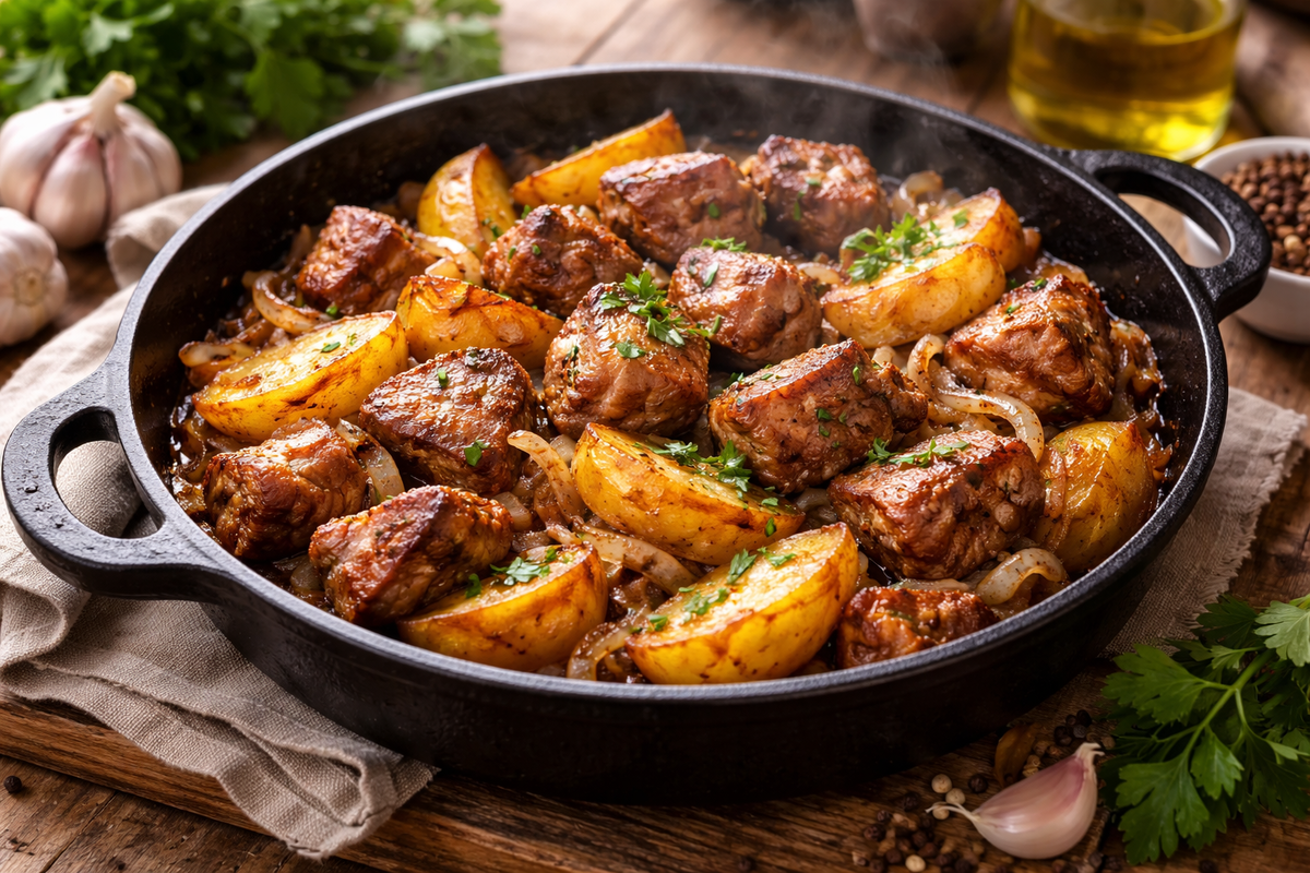 Жаркое из свинины с картофелем 