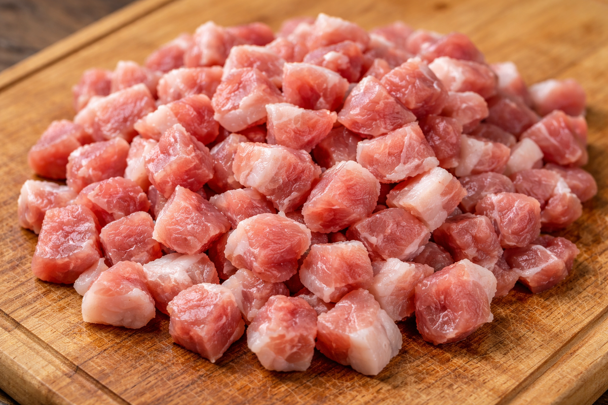 Свинина нарезанная на кусочки для жаркого 