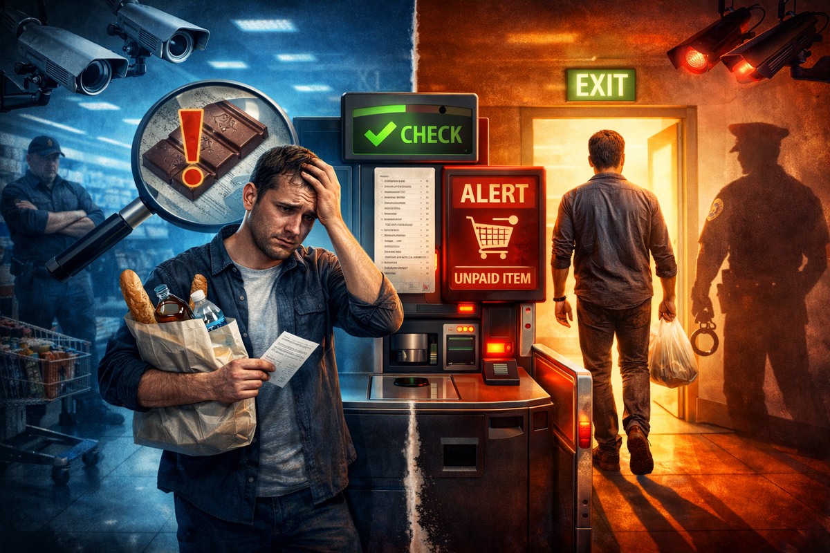 Что реально будет, если забыть оплатить товар на кассе самообслуживания 