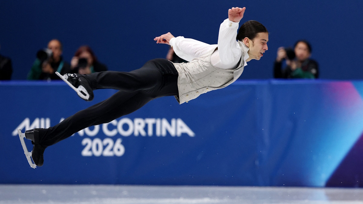    Фигурист Петр Гуменник в произвольной программе Олимпиады-2026. Фото: REUTERS