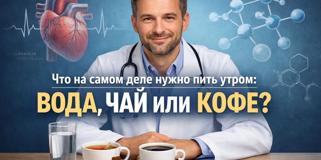 Что на самом деле нужно пить утром: вода, чай или кофе? Отвечает врач