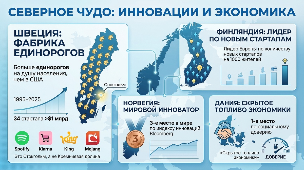 Швеция и Финляндия лидеры по единорогам и стартапам