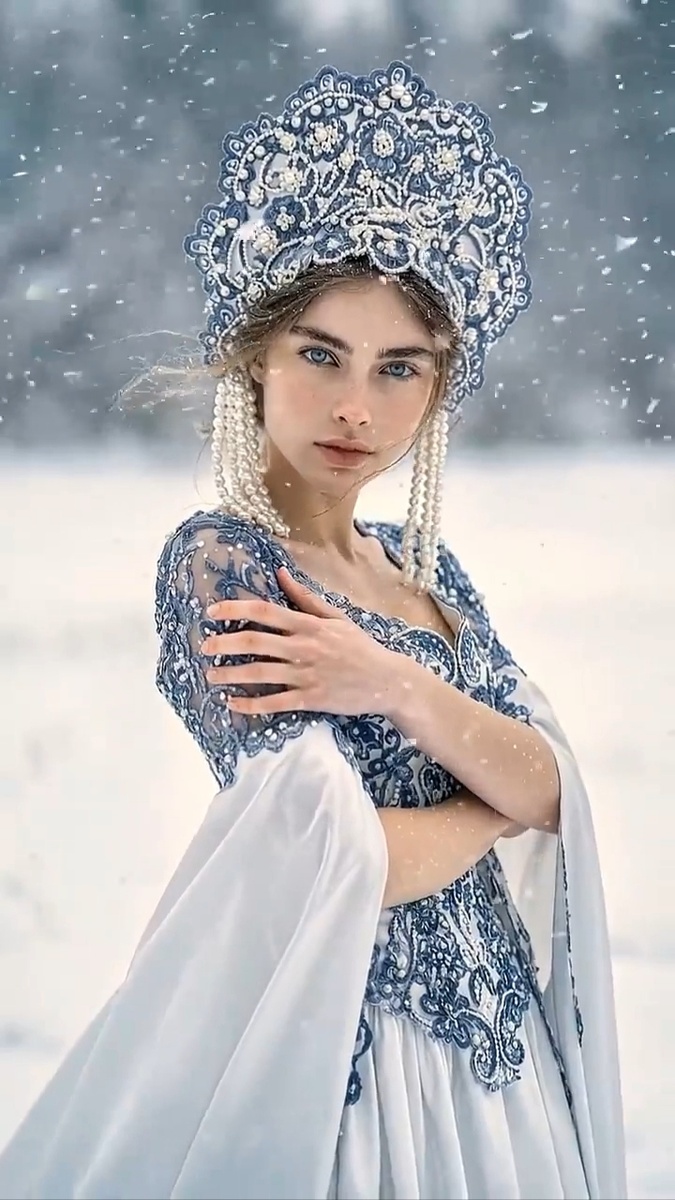 Снежный кокошник и алмазная мантия: визуализация строк стихотворения