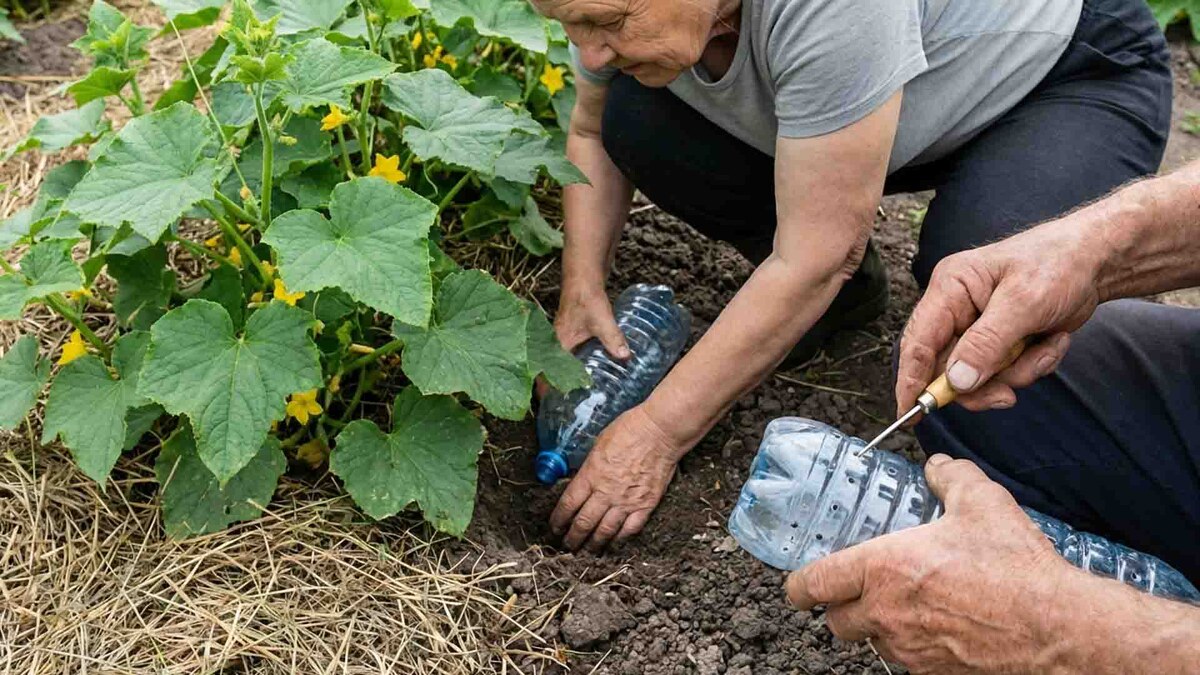 Обычная пластиковая бутылка может заменить дорогую систему полива, если приложить немного смекалки. Растения получают воду прямо к корням, а мы – свободное время.