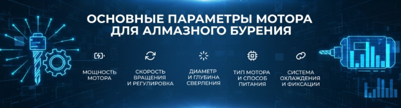 Основные параметры мотора для алмазного бурения 
