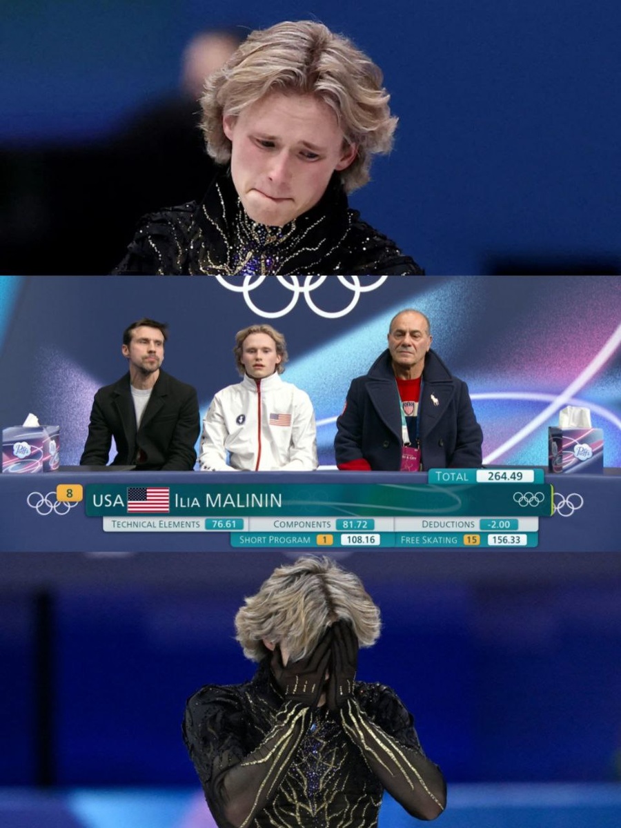 Илья Малинин проиграл Олимпиаду в Милане. Sport.de, скриншот трансляции Okko, AFP