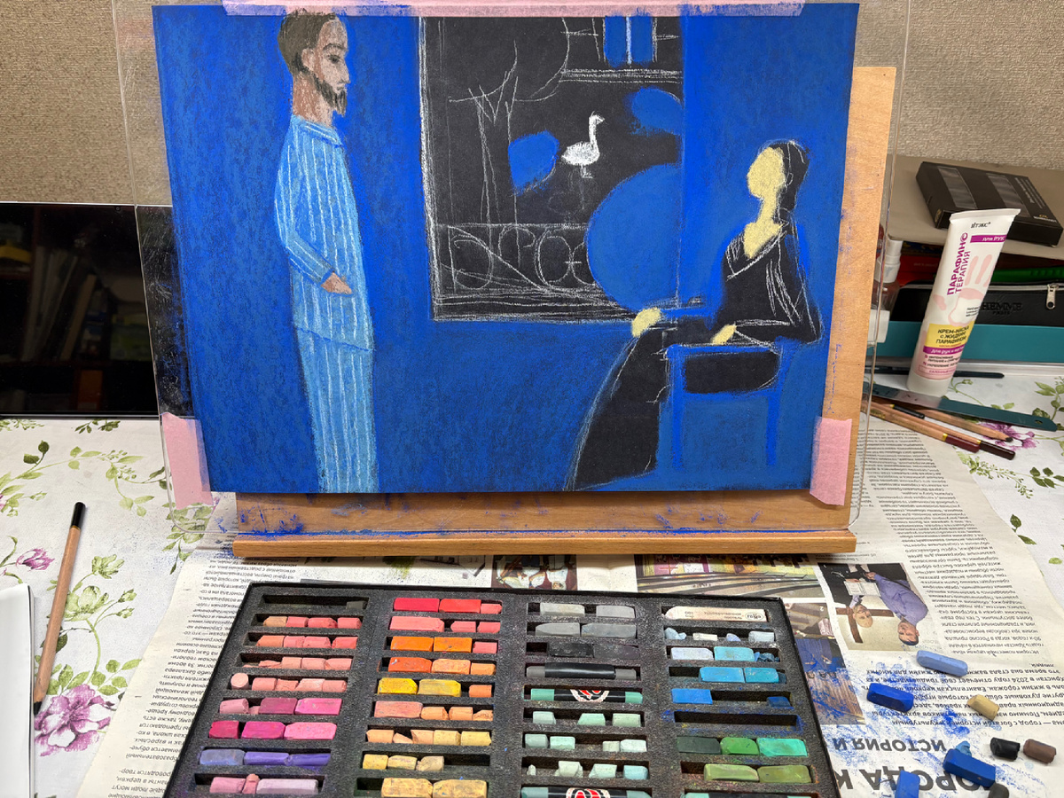 Использую бюджетную пастель Гамма «Старый мастер» и Подольскую