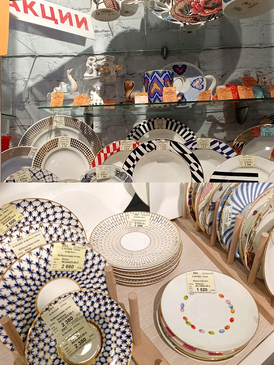 Коллаж автора с прилавков со скидками. 