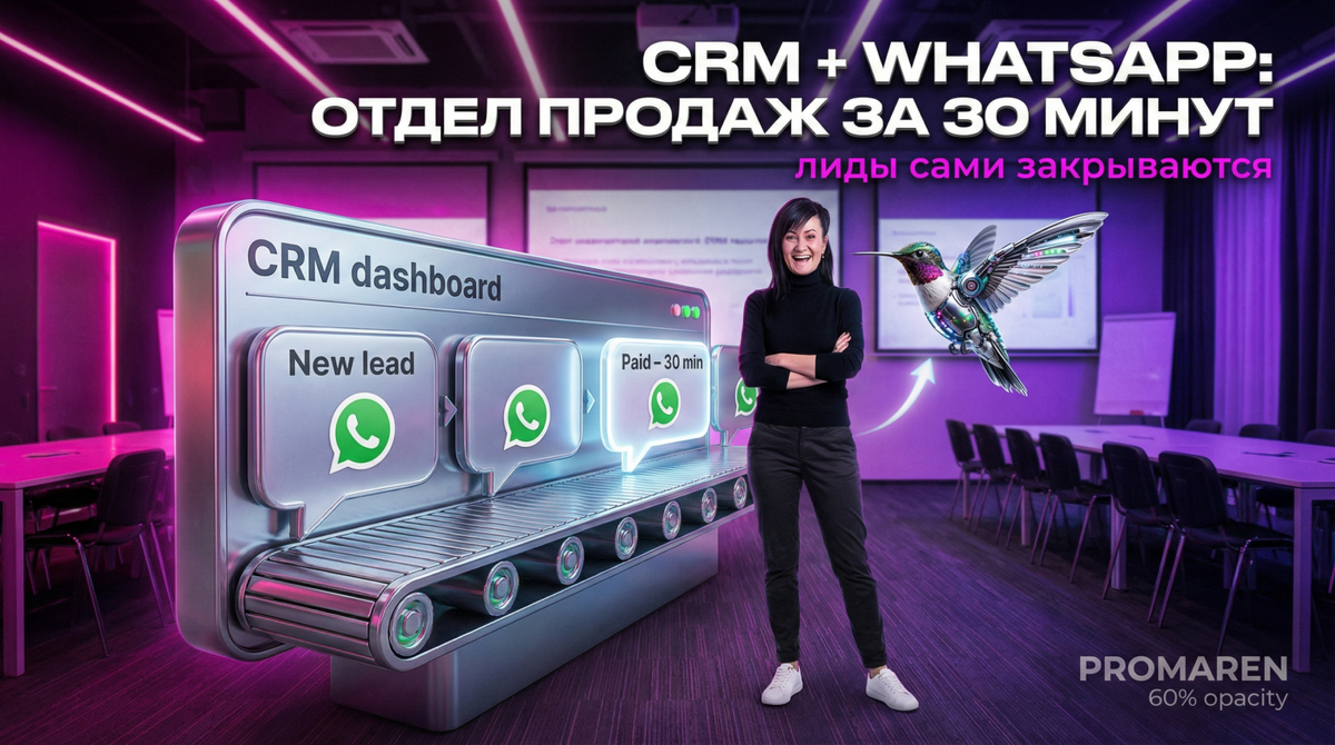    Триггерные сценарии в CRM и автоответы в WhatsApp берут на себя рутину продаж | Марина Погодина, PROMAREN Марина Погодина