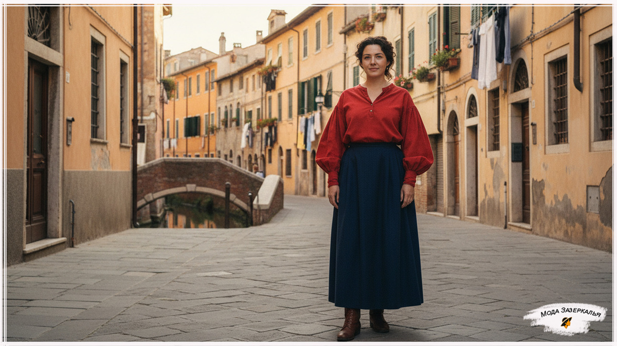 Женщина в красной рубахе