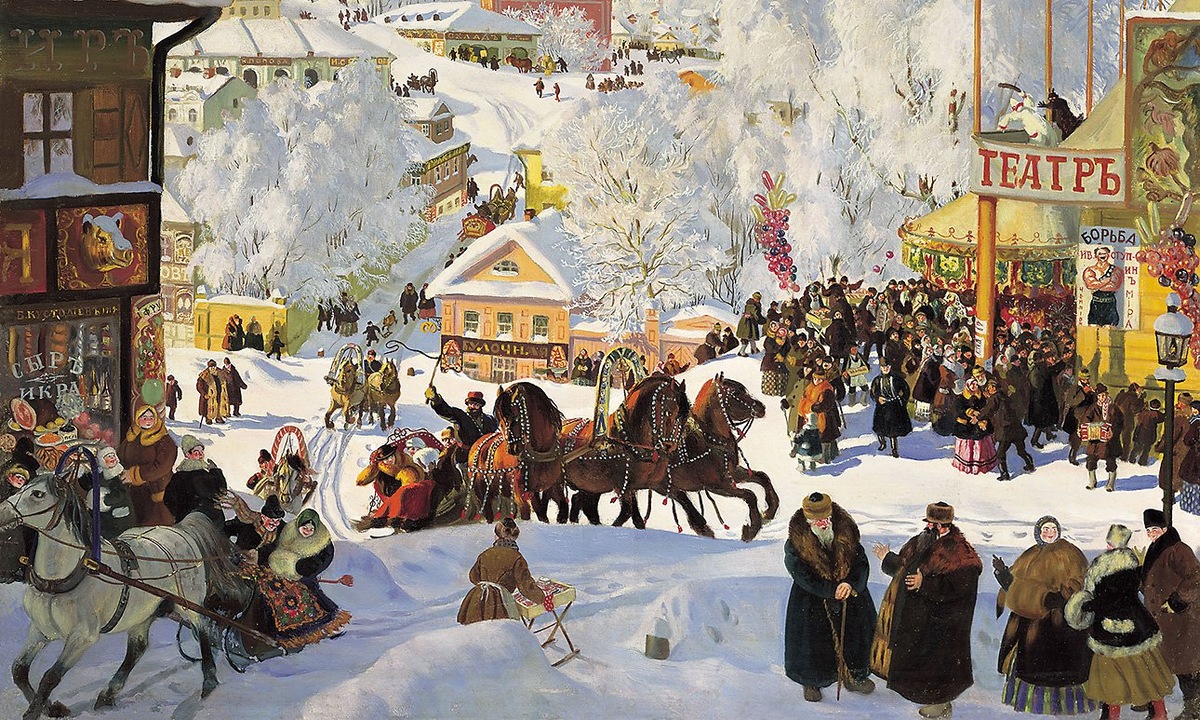 Борис Кустодиев создал серию картин под названием «Масленица», которые стали воплощением праздничного духа старой России. Самые известные варианты были написаны в период с 1916 по 1920 годы. 