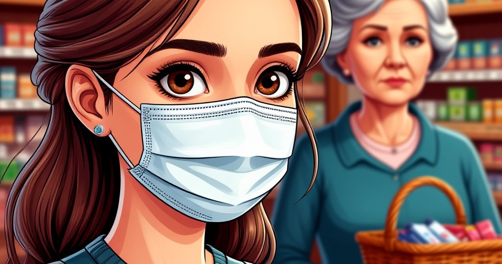 Одна девочка в маске