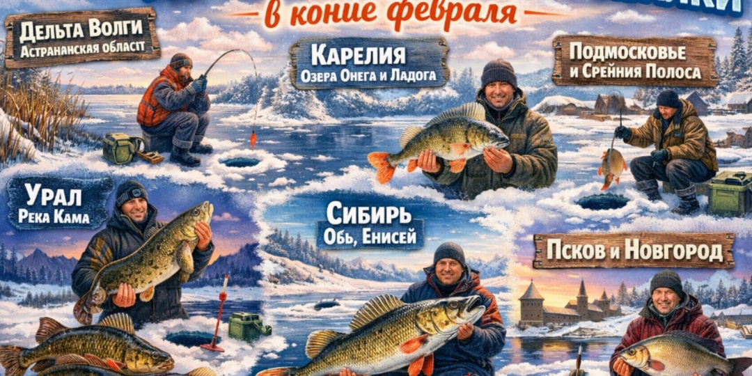Лучшие места для рыбалки в конце февраля🎣