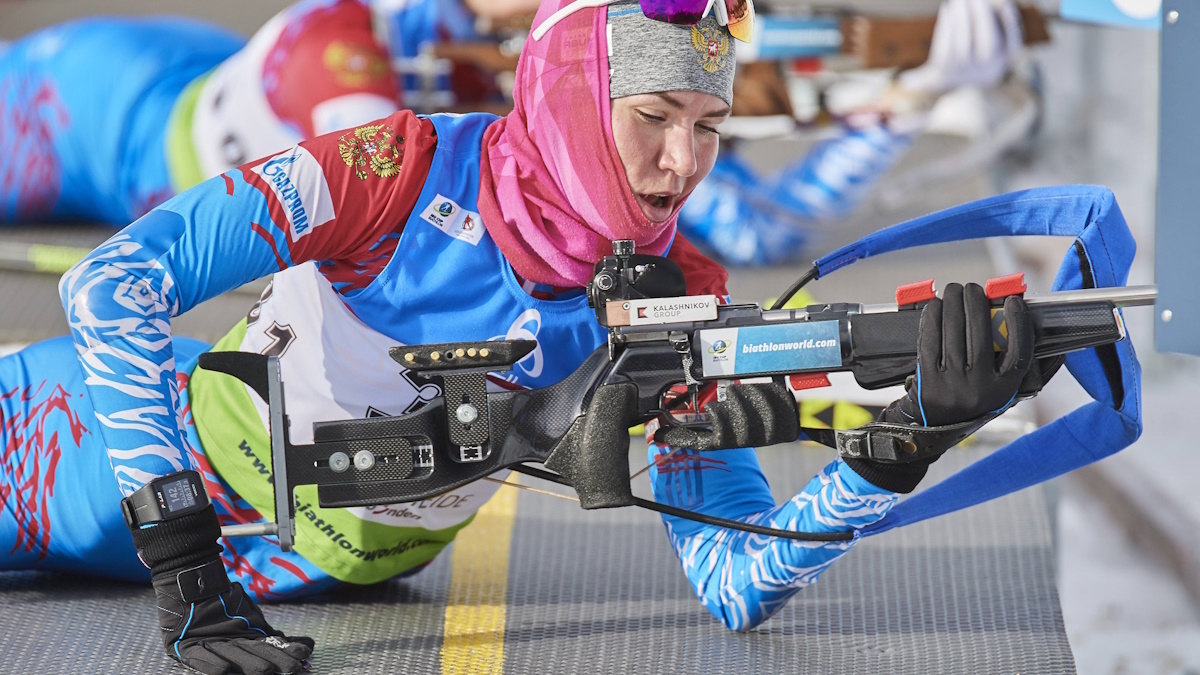    Виктория Сливко выиграла масс-старт на Кубке Содружества по биатлону. Фото: GLOBAL LOOK PRESS