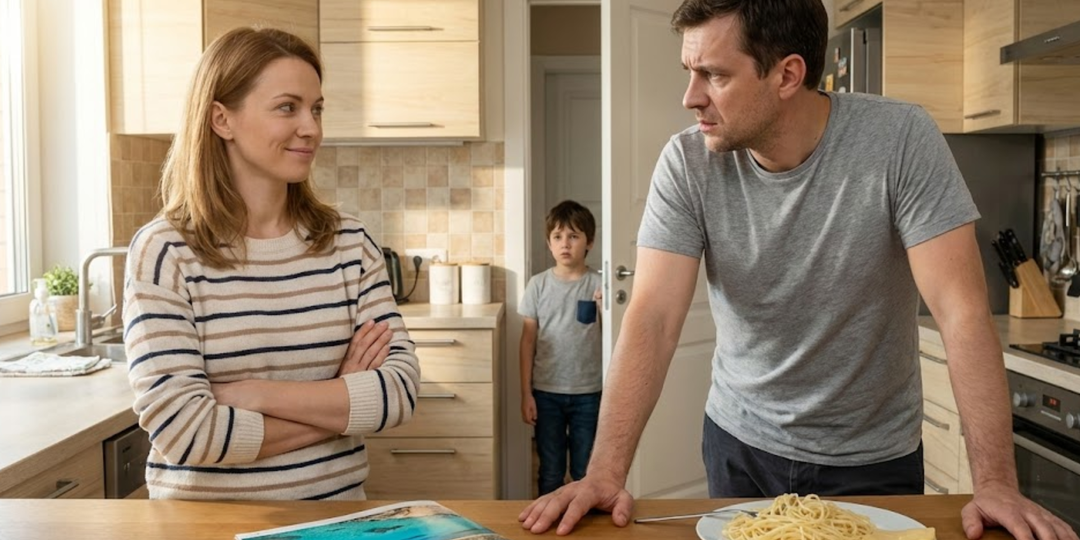 — Где мой ужин? — требовал муж, копя на джип. Я спокойно ответила: еда в магазине, а мы с сыном улетаем в отпуск.