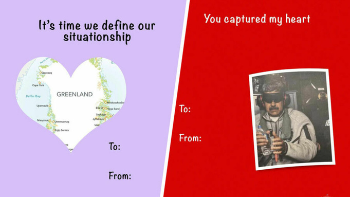 "Ты украл мое сердце": Белый дом показал валентинки с Мадуро и Гренландией